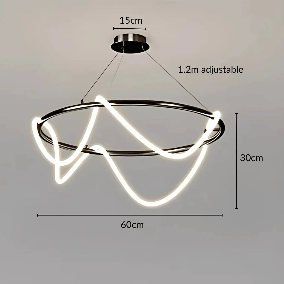 Elegant Round Chandelier Light with Dimmable LED