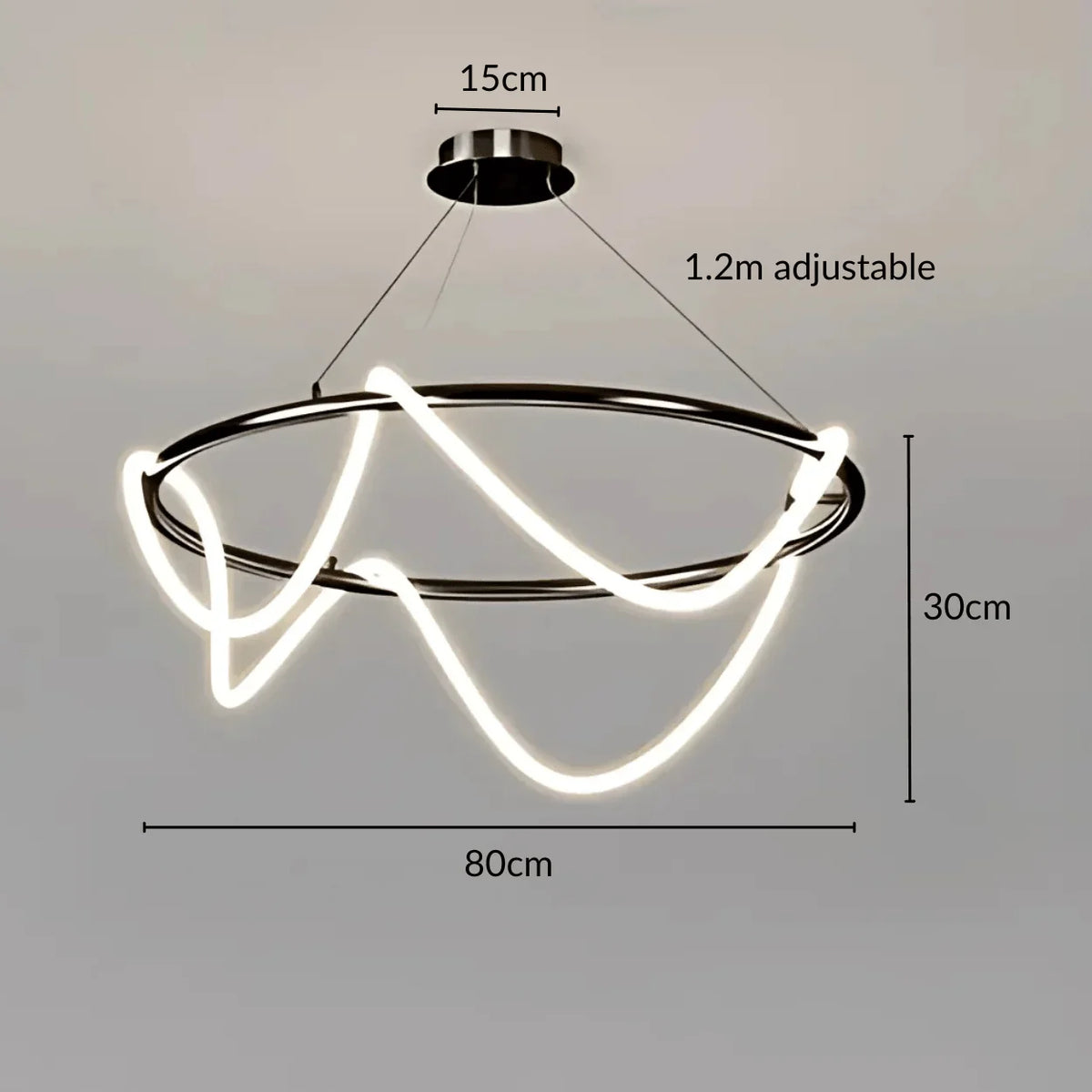 Elegant Round Chandelier Light with Dimmable LED