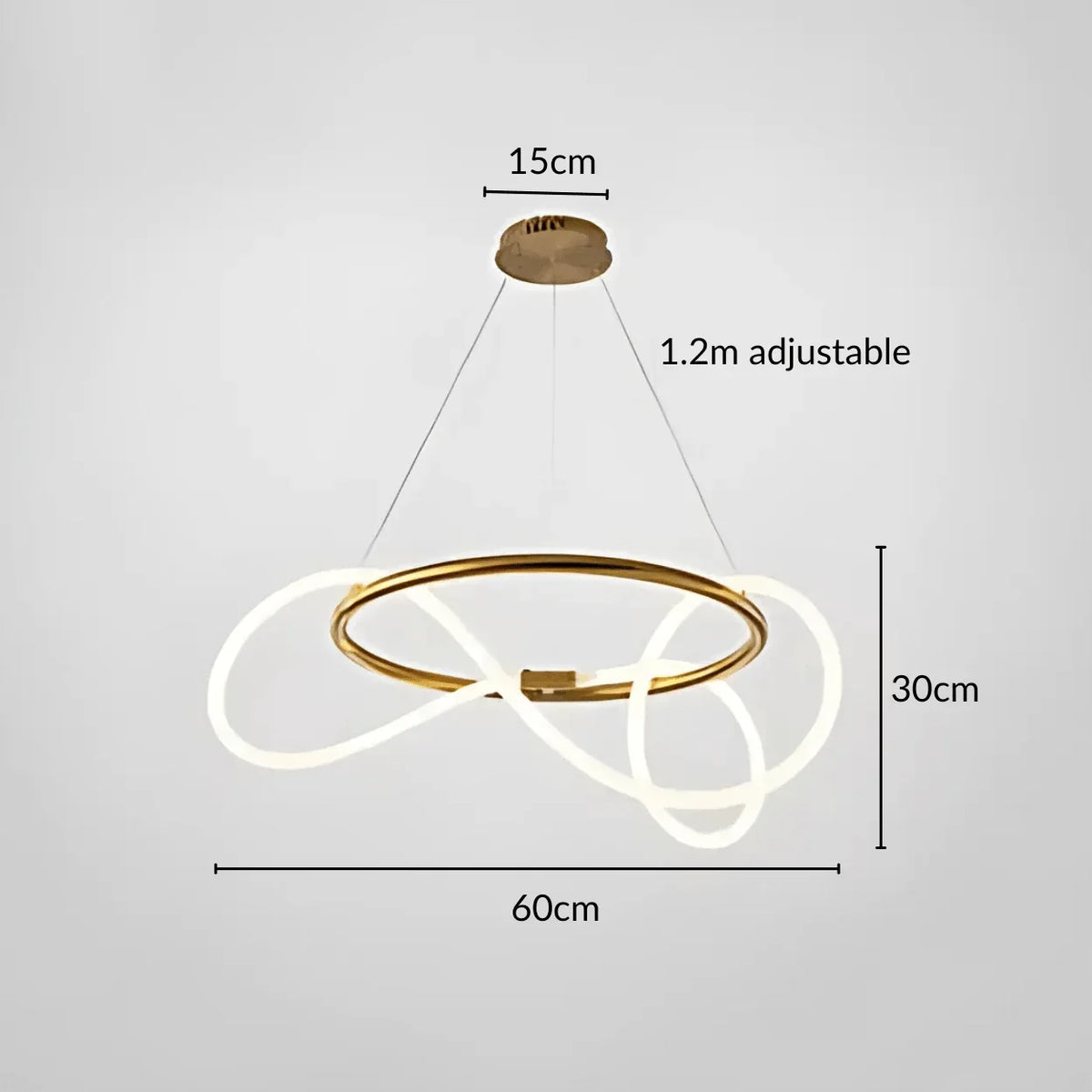 Elegant Round Chandelier Light with Dimmable LED
