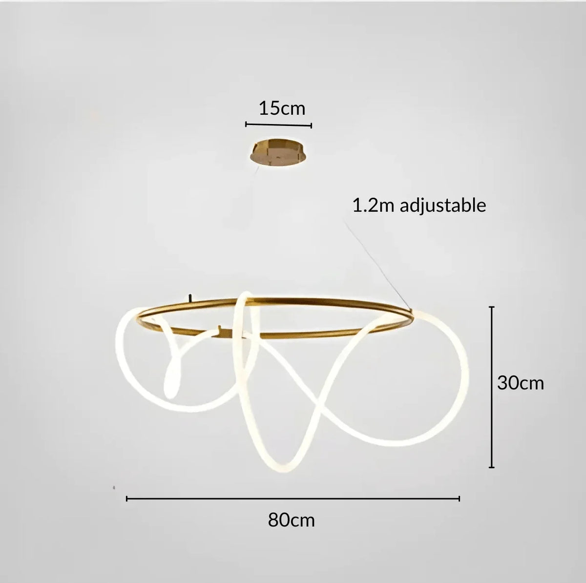 Elegant Round Chandelier Light with Dimmable LED