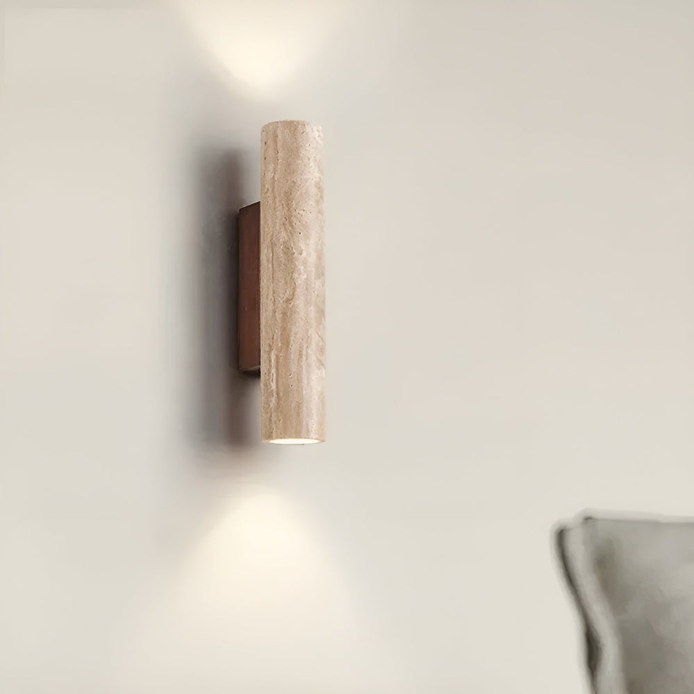 Elegant Travertine Wall Sconce | Up & Down Lighting