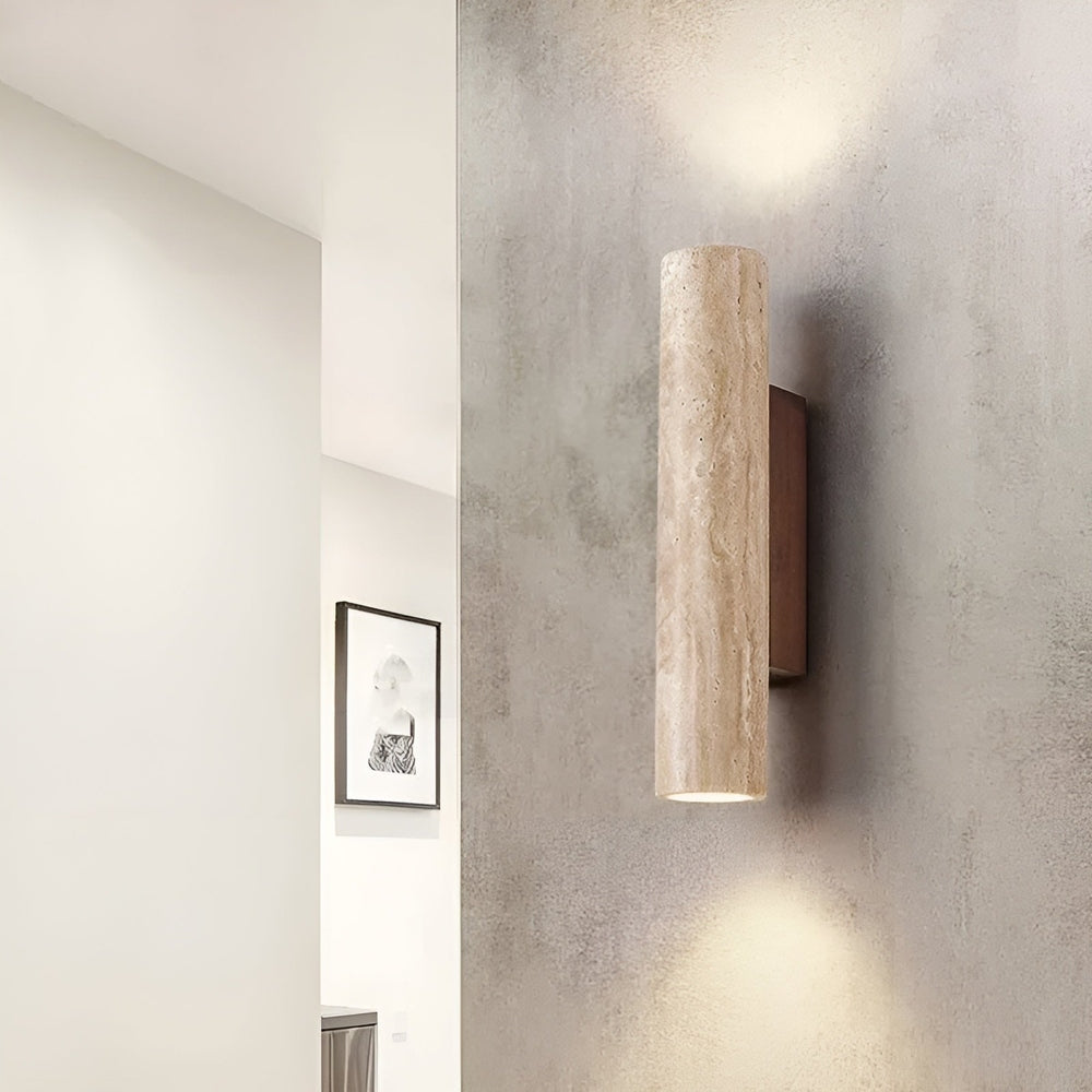 Elegant Travertine Wall Sconce | Up & Down Lighting