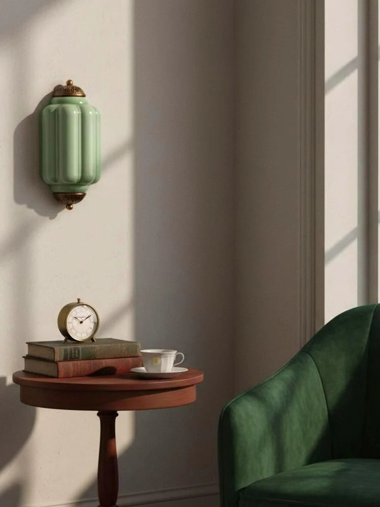 Elegant Vintage Milk Glass Wall Sconce with Metal Accents