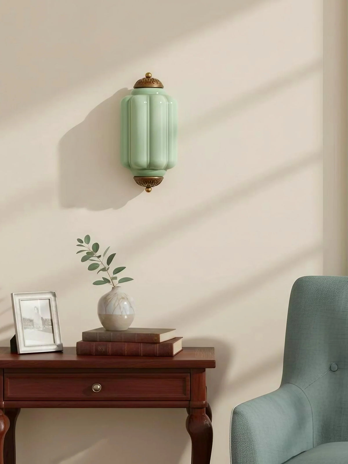 Elegant Vintage Milk Glass Wall Sconce with Metal Accents