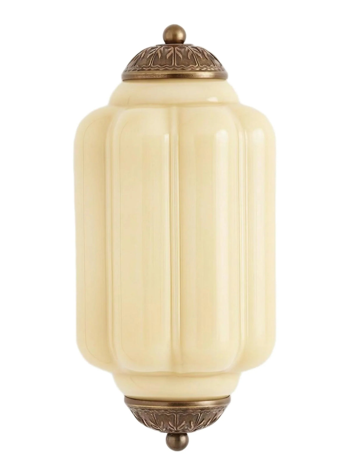 Elegant Vintage Milk Glass Wall Sconce with Metal Accents
