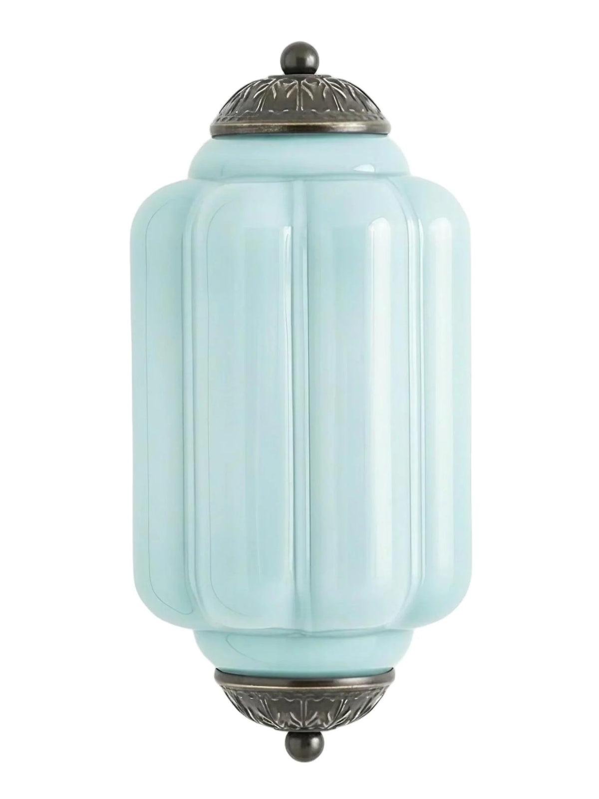 Elegant Vintage Milk Glass Wall Sconce with Metal Accents