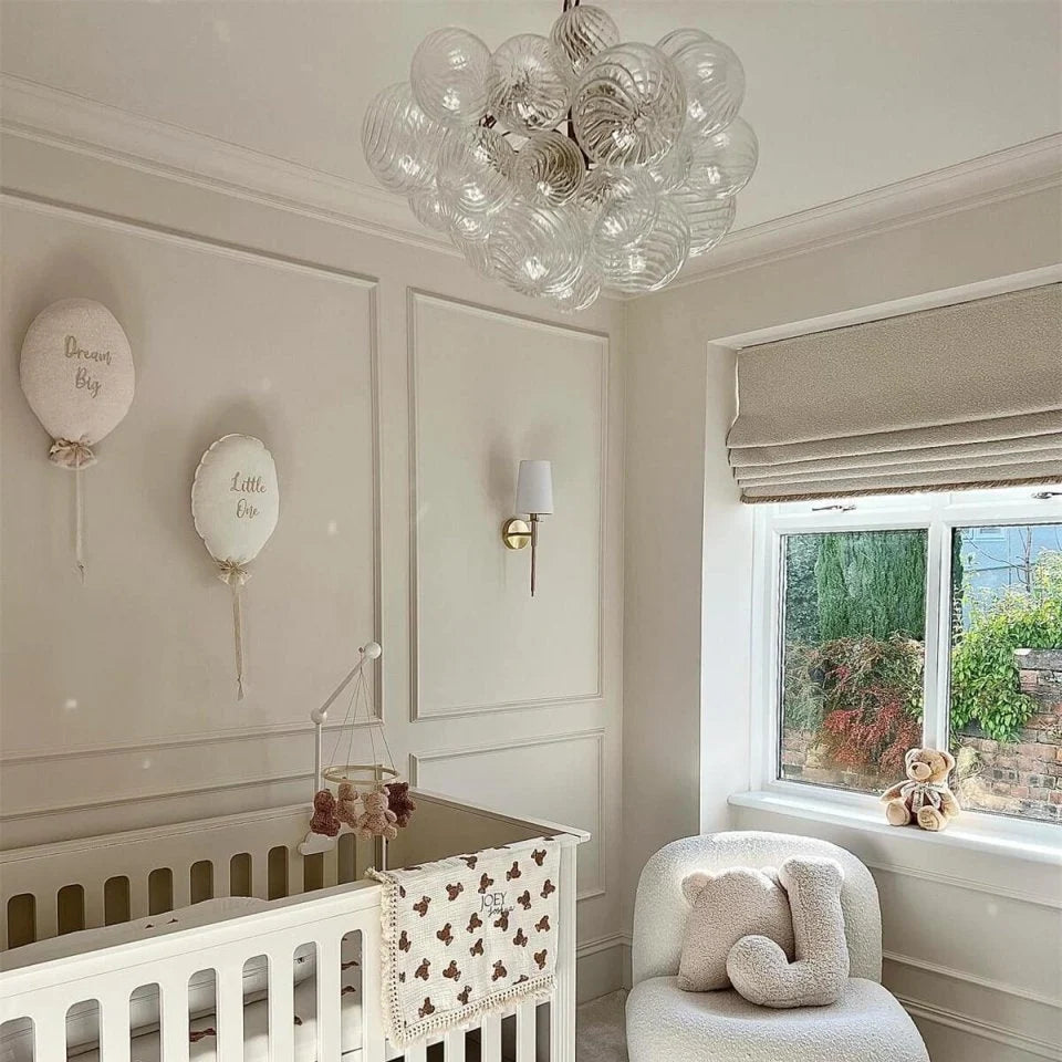 Glamorous Glass Bubble Chandelier with Brass Finish