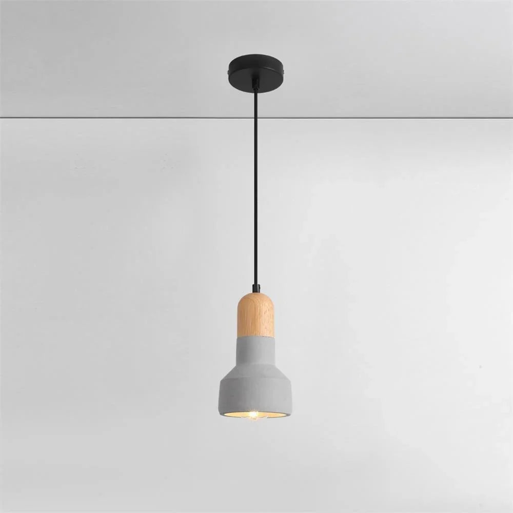 Industrial Grey Cement Pendant Light with Adjustable Height