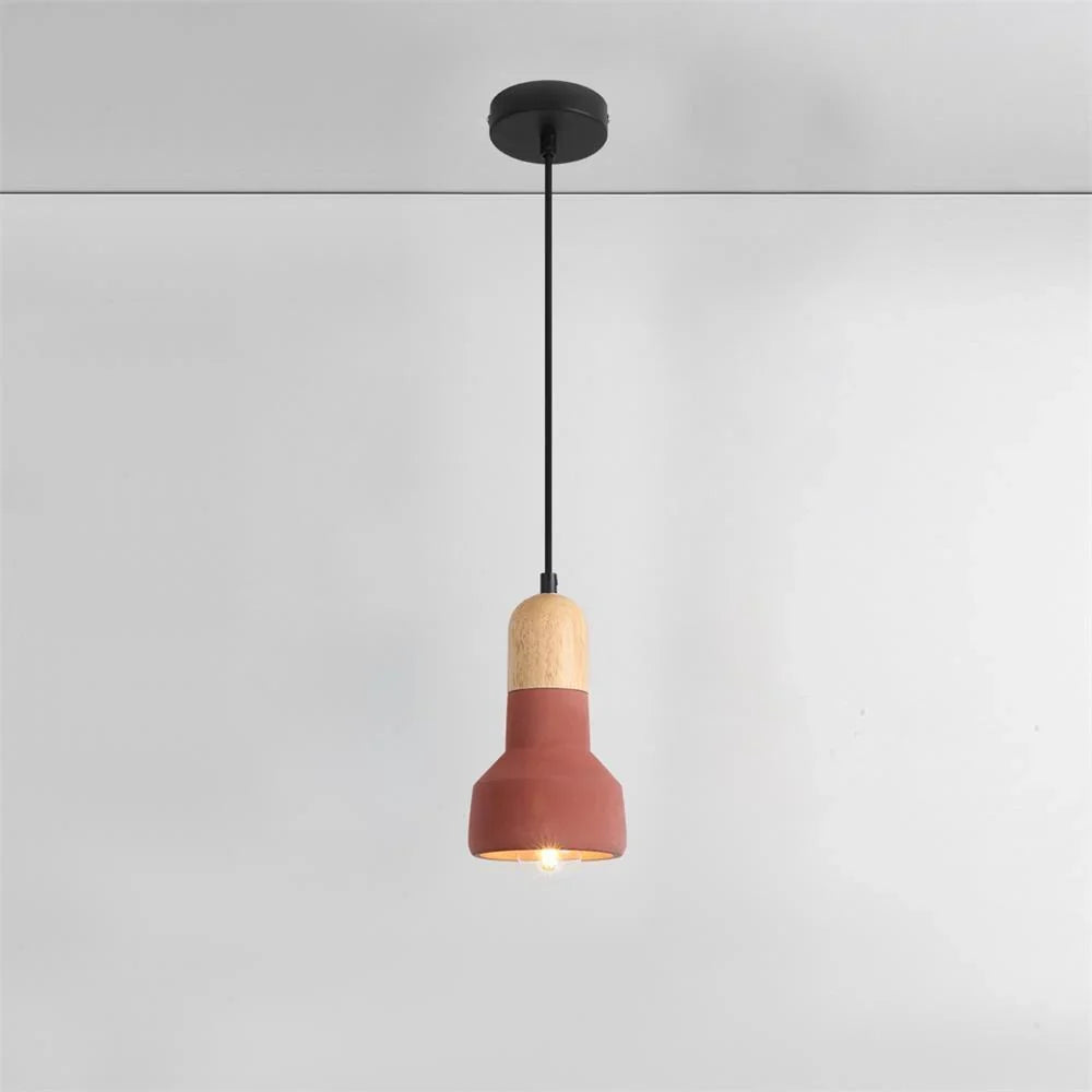 Industrial Grey Cement Pendant Light with Adjustable Height
