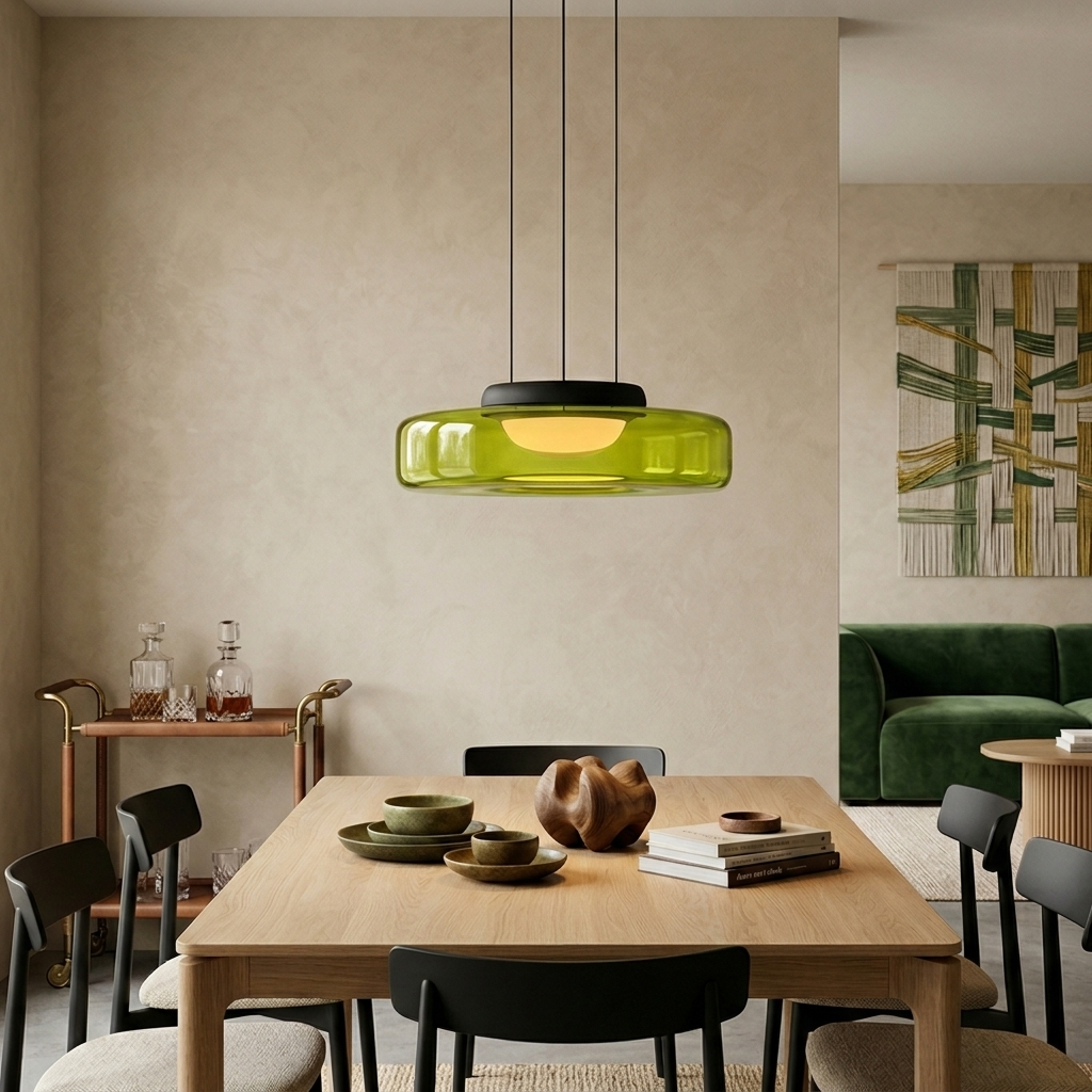 Minimalist Collection | Glass Pendant Light with Adjustable Height