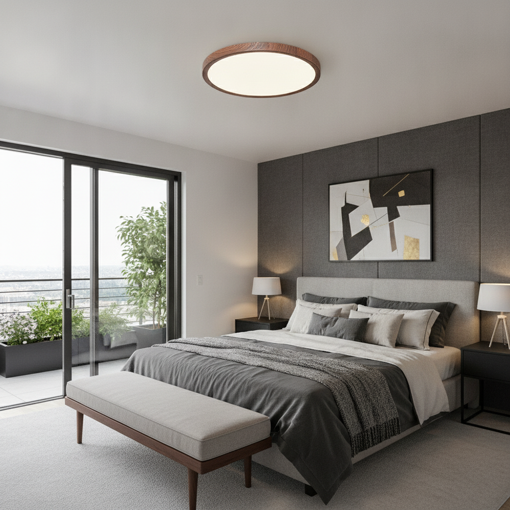 Minimalist LED Ceiling Light Fixture | Ultra-Thin Flush Mount with Adjustable Tones