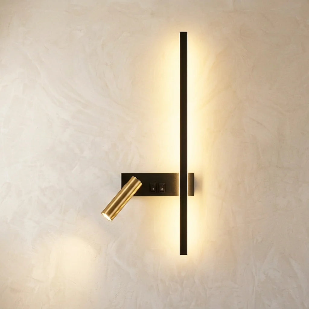 Minimalist LED Wall Light with Adjustable Spotlight