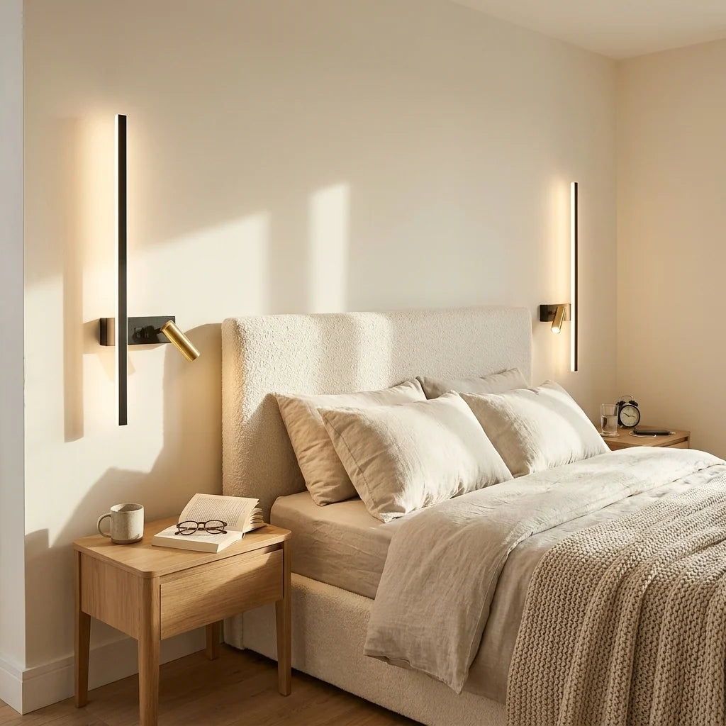 Minimalist LED Wall Light with Adjustable Spotlight
