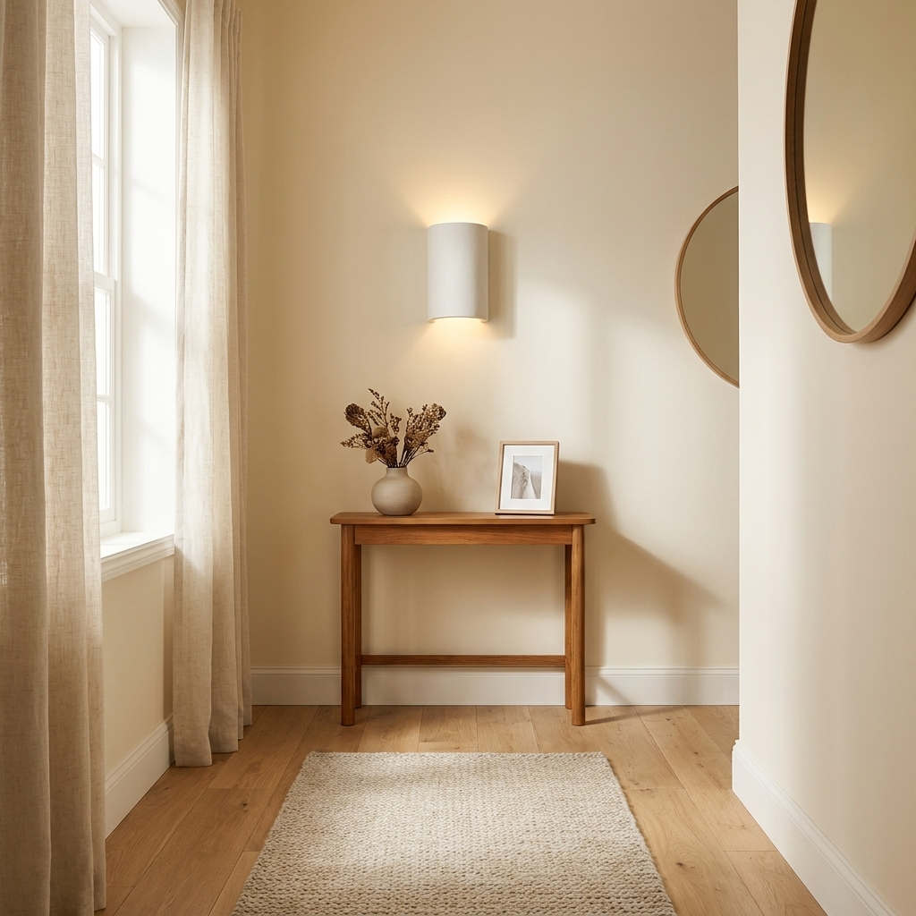 Minimalist Paintable Plaster Wall Light with Up and Down Glow