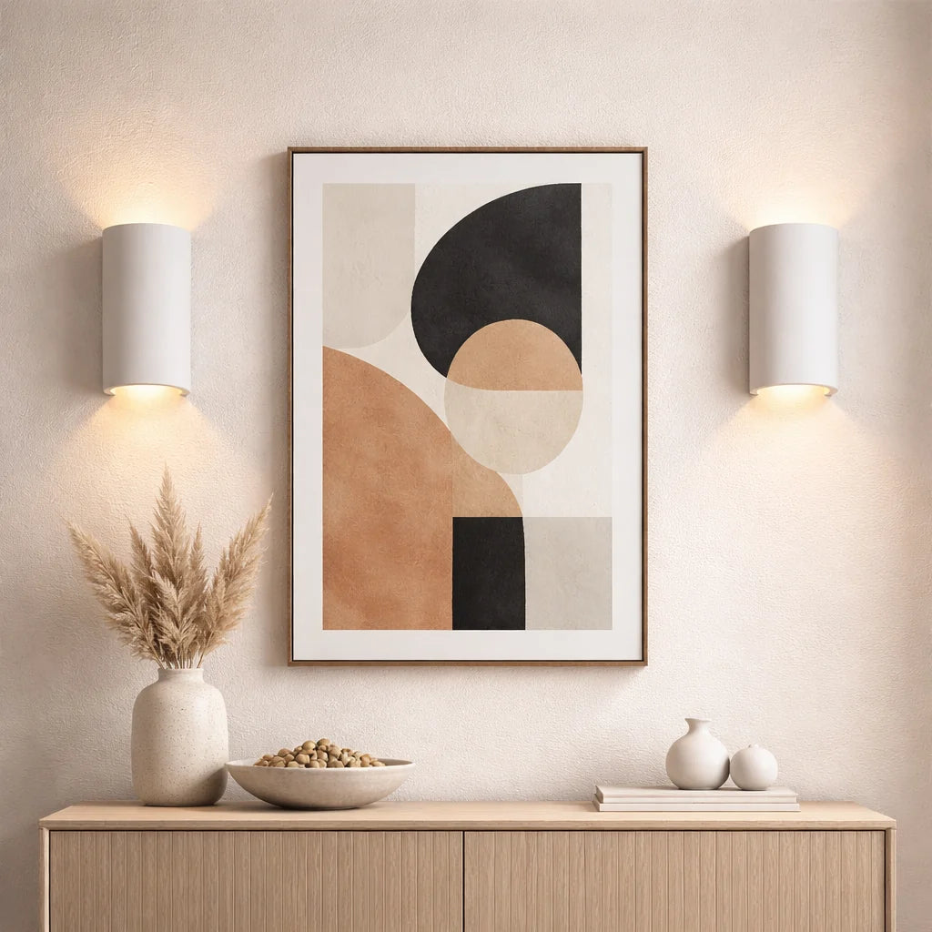 Minimalist Paintable Plaster Wall Light with Up and Down Glow