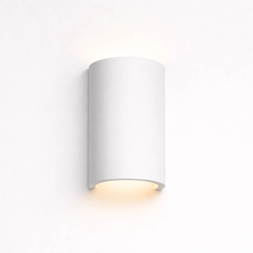 Minimalist Paintable Plaster Wall Light with Up and Down Glow