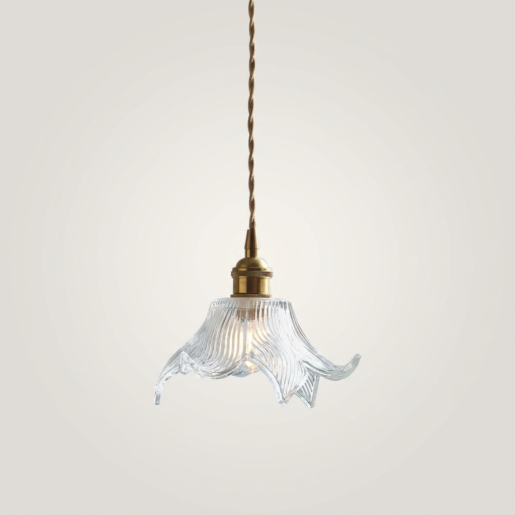 Modern Adjustable Glass Pendant Light with Crystal Design