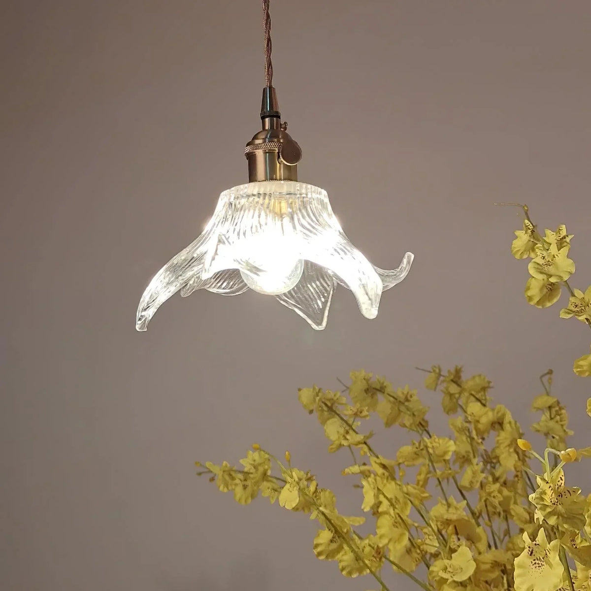 Modern Adjustable Glass Pendant Light with Crystal Design