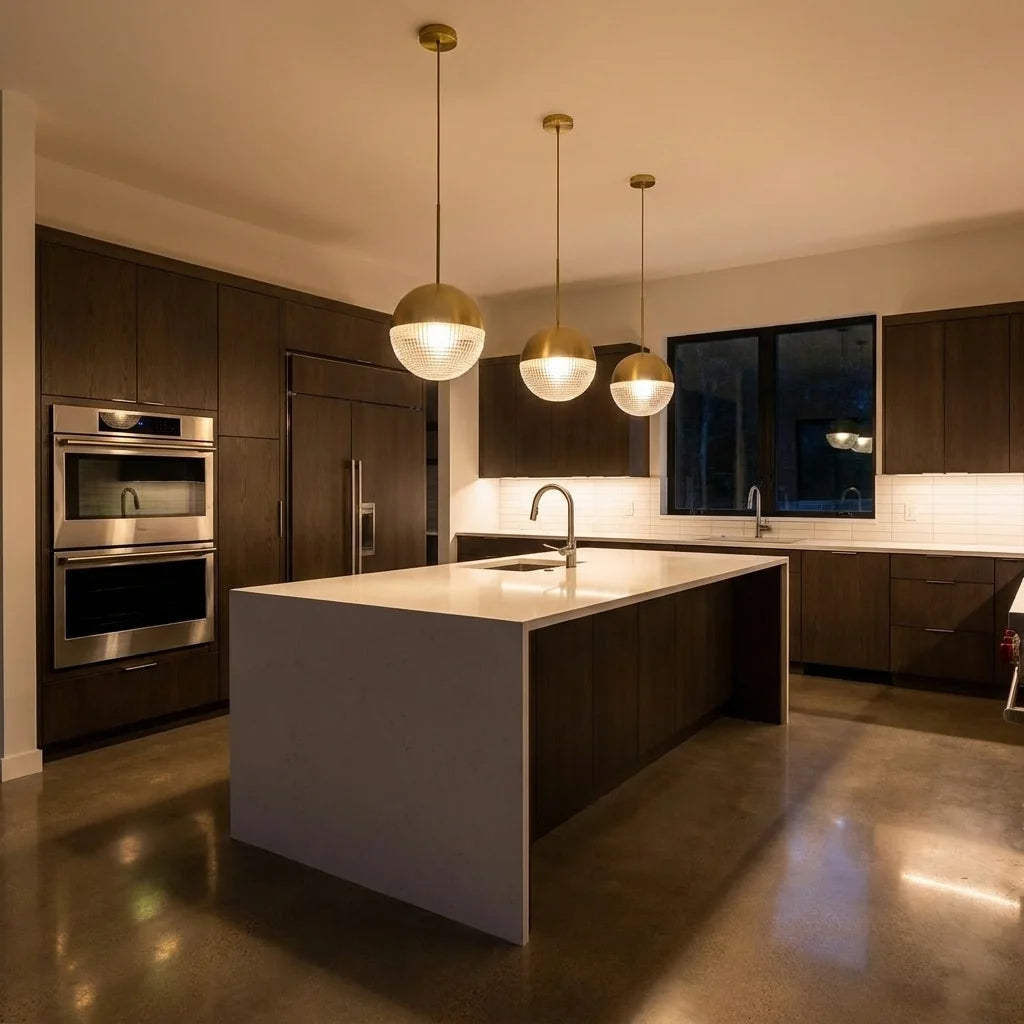 Modern Clear Glass Pendant Light with Adjustable Height