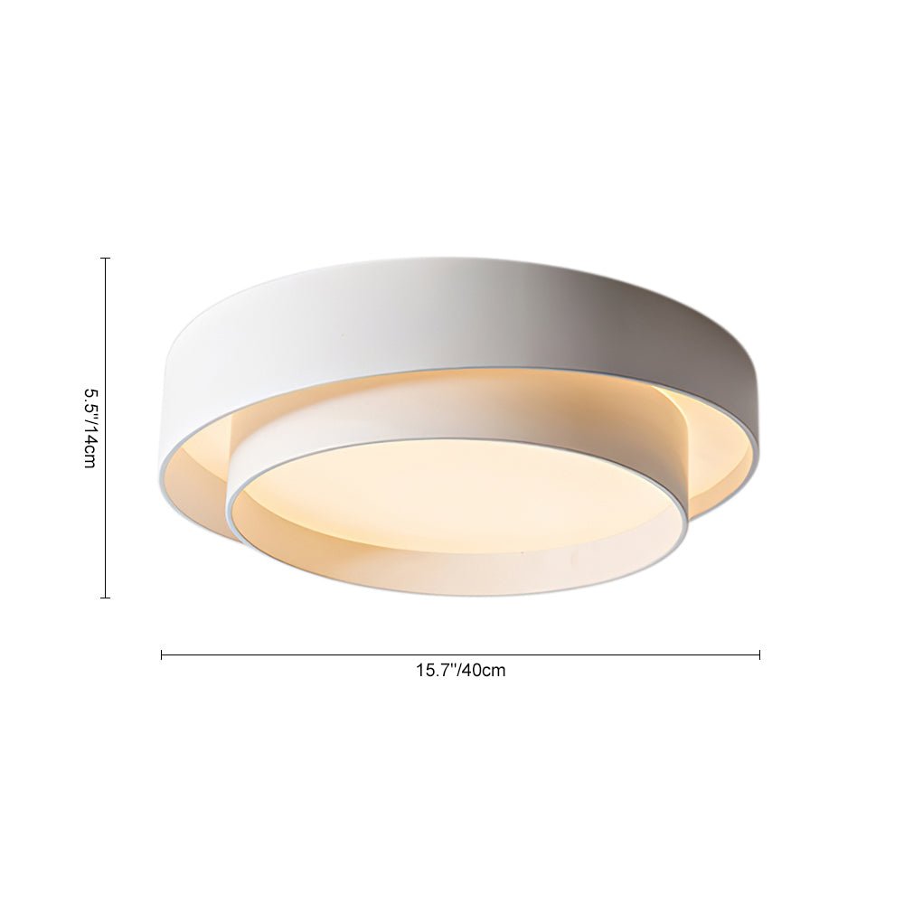 Modern Flush Mount Ceiling Light | LED Fixture with Concentric Rings Design