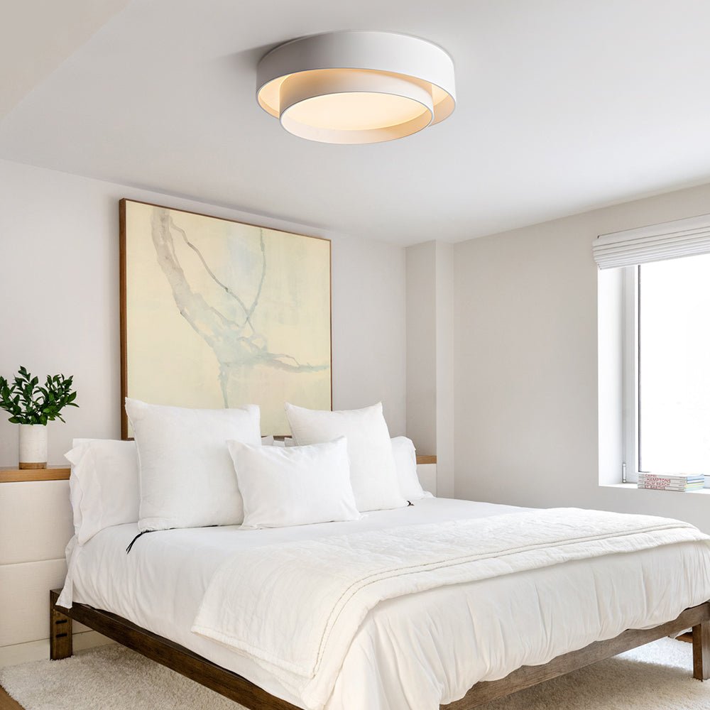 Modern Flush Mount Ceiling Light | LED Fixture with Concentric Rings Design