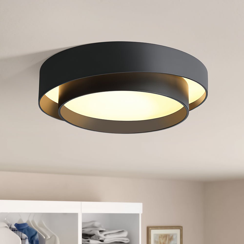 Modern Flush Mount Ceiling Light | LED Fixture with Concentric Rings Design