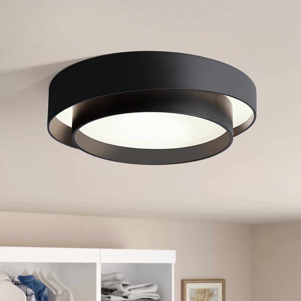 Modern Flush Mount Ceiling Light | LED Fixture with Concentric Rings Design
