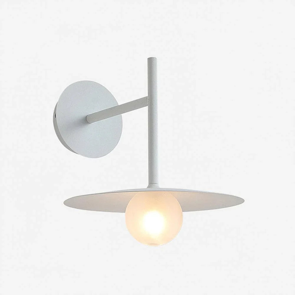 Modern Iron Frame Wall Sconce with Frosted Glass