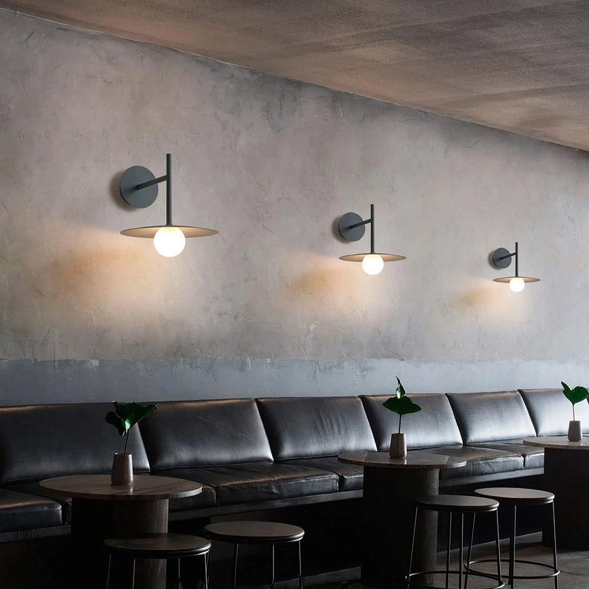 Modern Iron Frame Wall Sconce with Frosted Glass