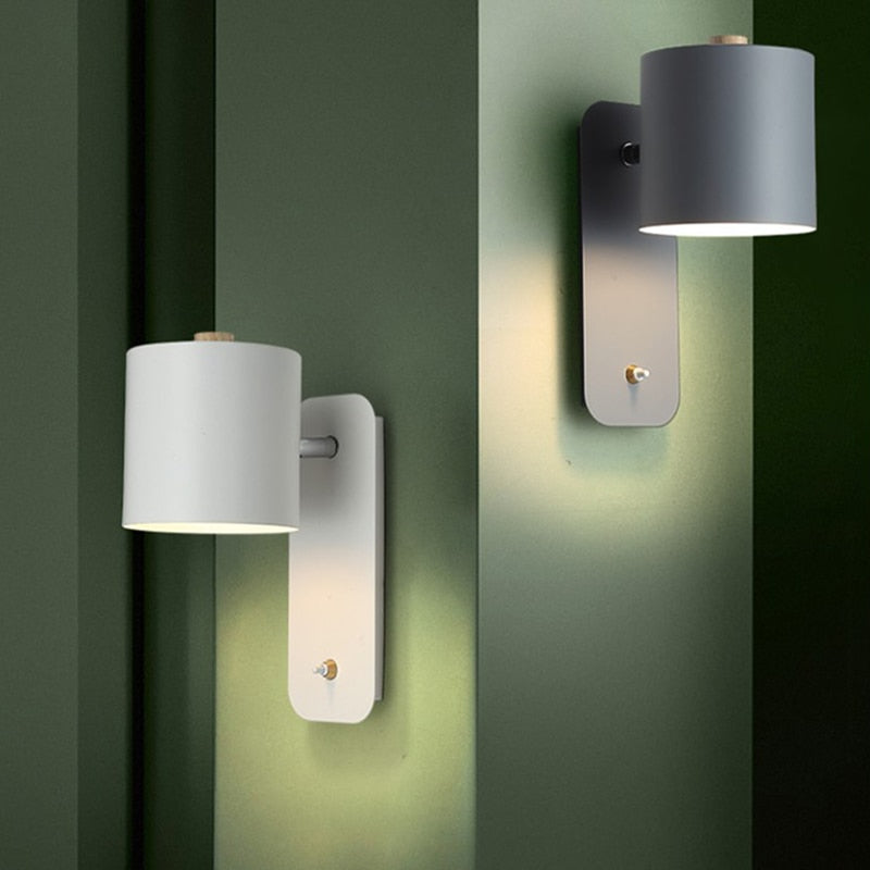 Modern LED Wall Light with Integrated Switch & Sleek Design for Cozy Living Spaces