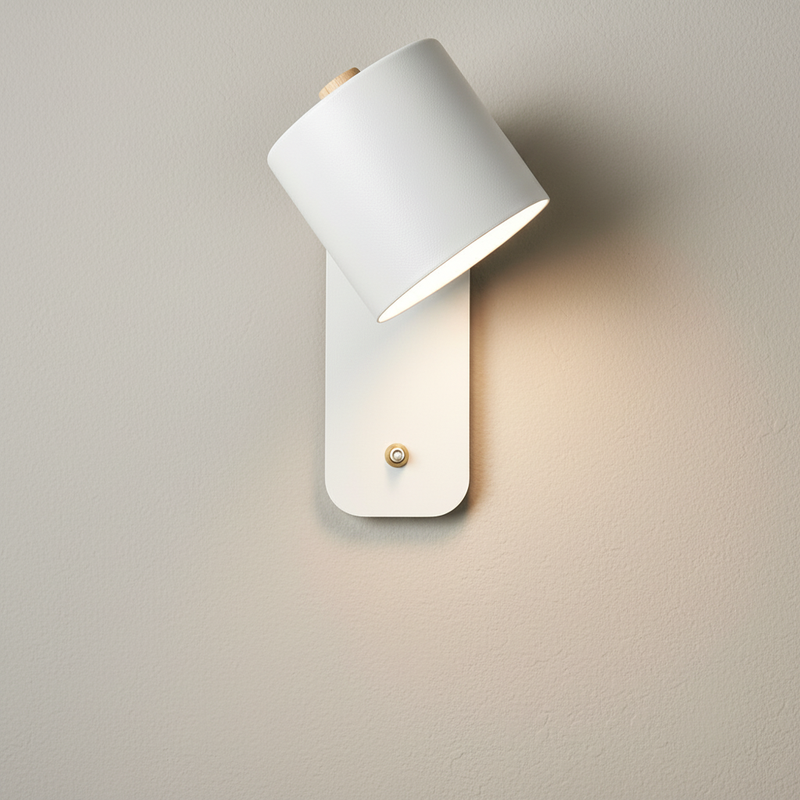 Modern LED Wall Light with Integrated Switch & Sleek Design for Cozy Living Spaces