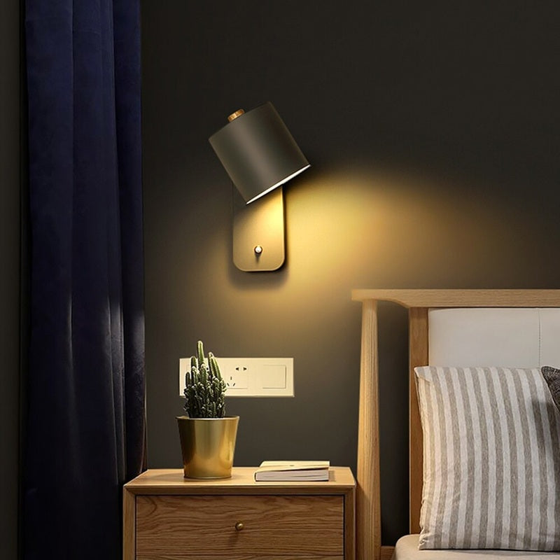 Modern LED Wall Light with Integrated Switch & Sleek Design for Cozy Living Spaces