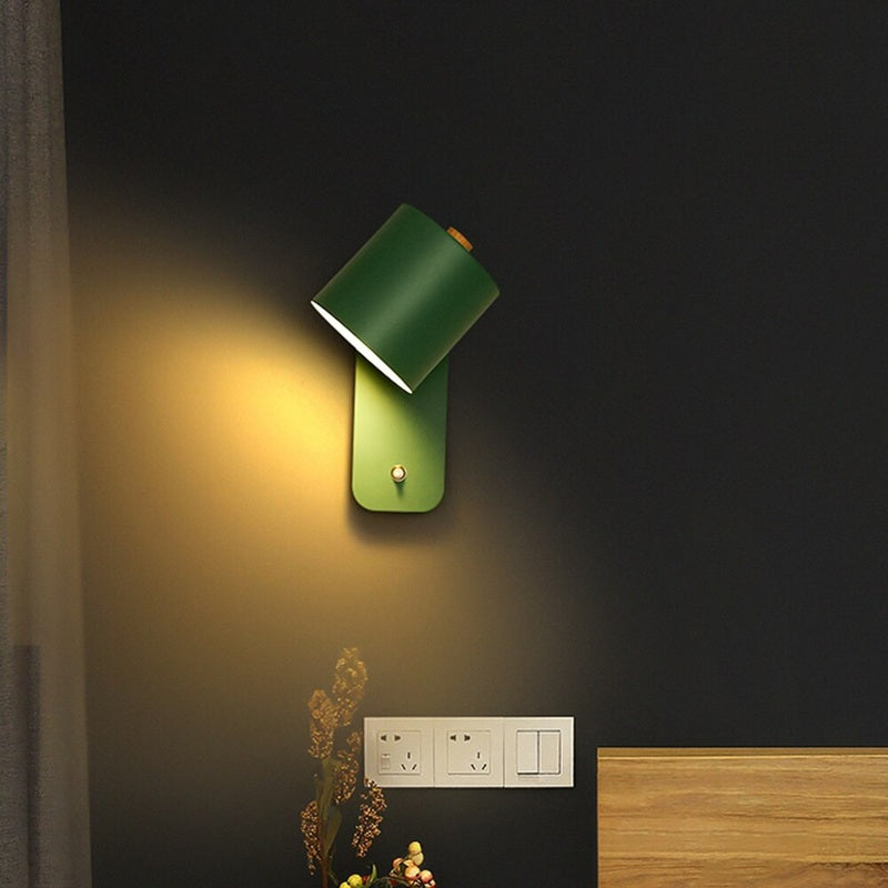 Modern LED Wall Light with Integrated Switch & Sleek Design for Cozy Living Spaces