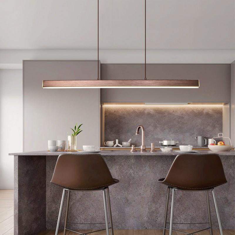 Modern Linear Pendant Light with Dimmable LED Bulbs