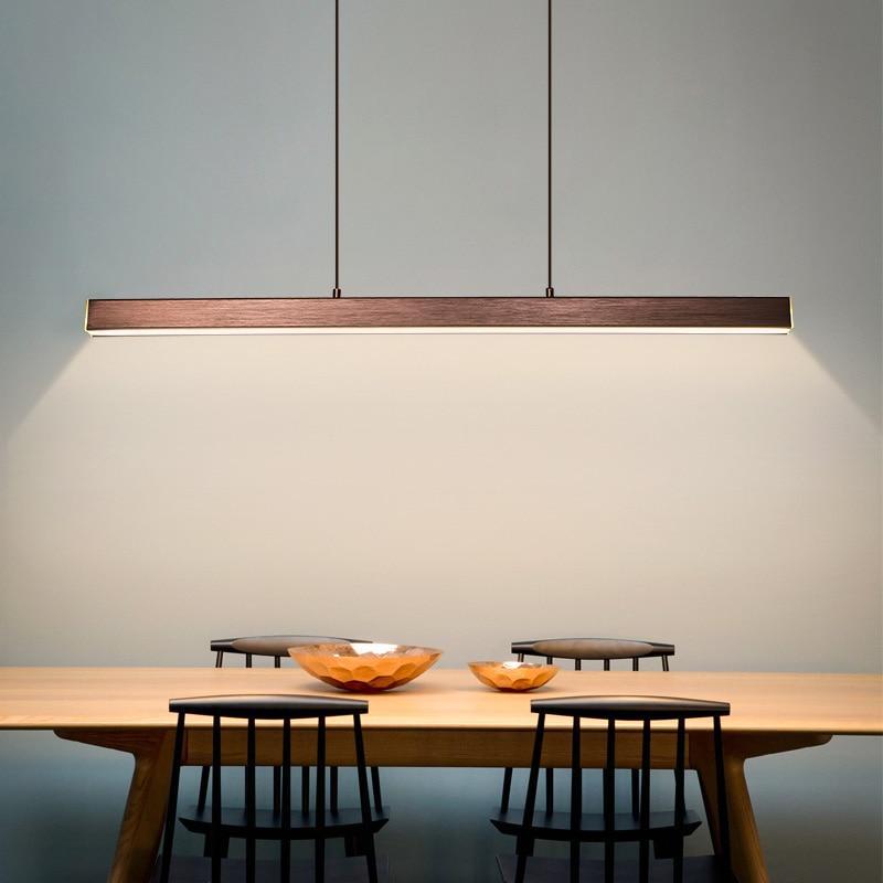 Modern Linear Pendant Light with Dimmable LED Bulbs