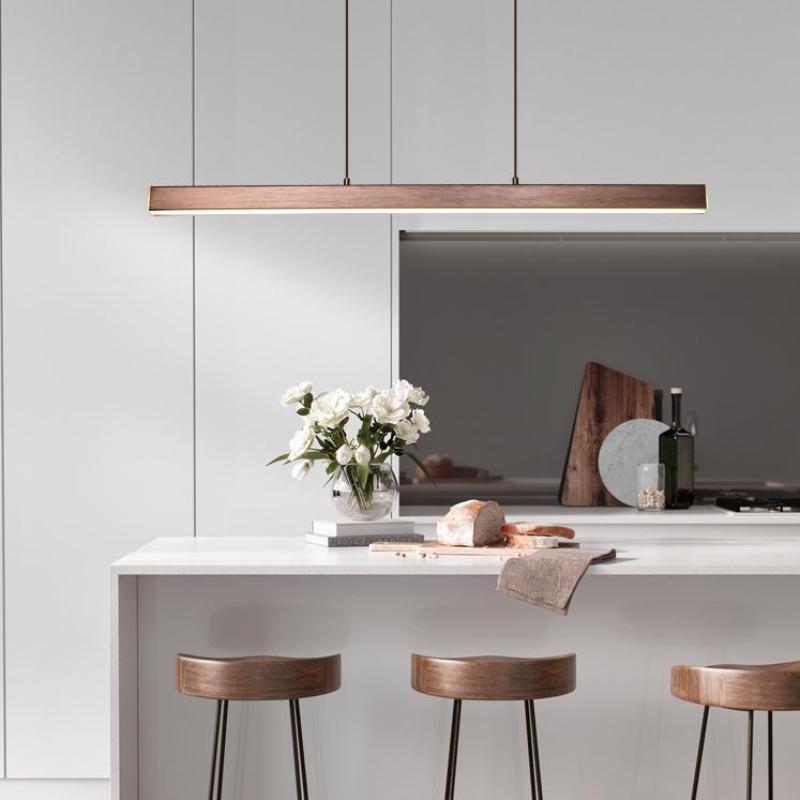 Modern Linear Pendant Light with Dimmable LED Bulbs