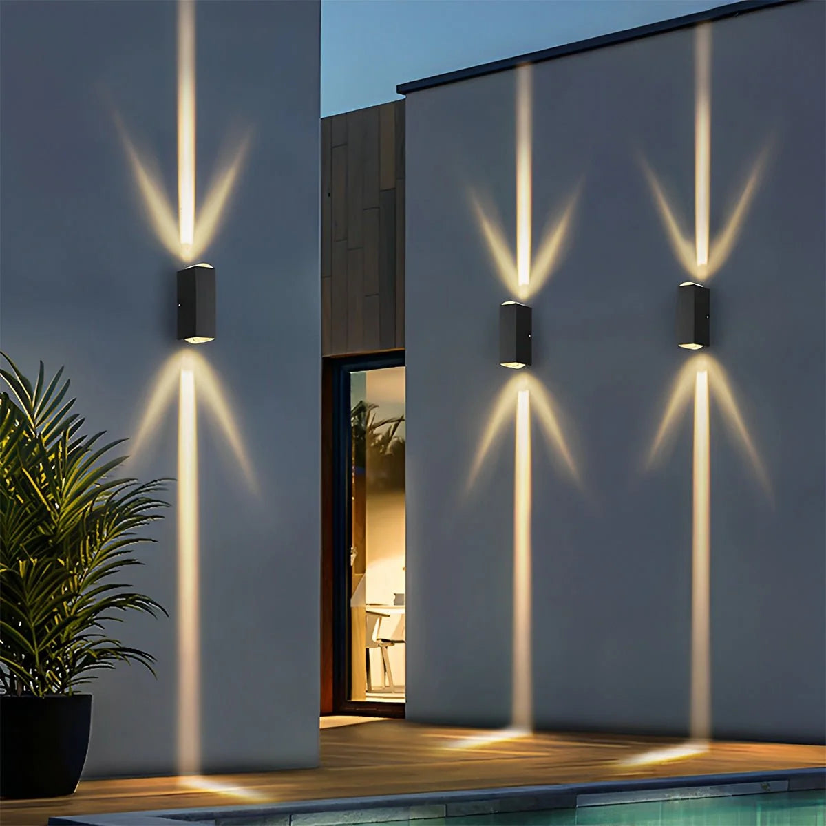 Modern Waterproof Outdoor Wall Light with Dual Lighting