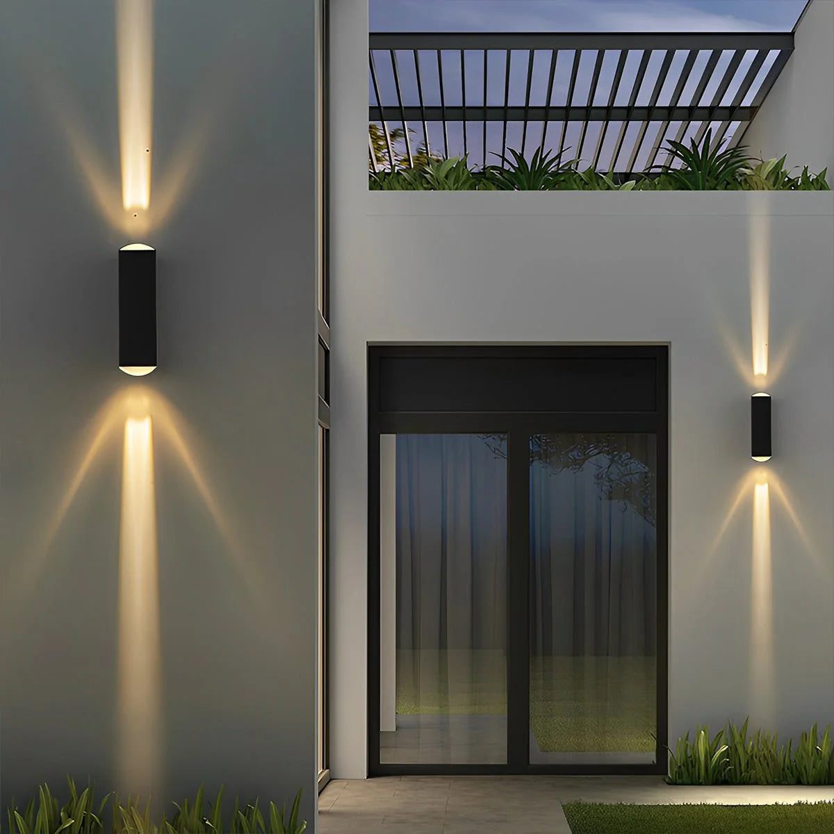 Modern Waterproof Outdoor Wall Light with Dual Lighting