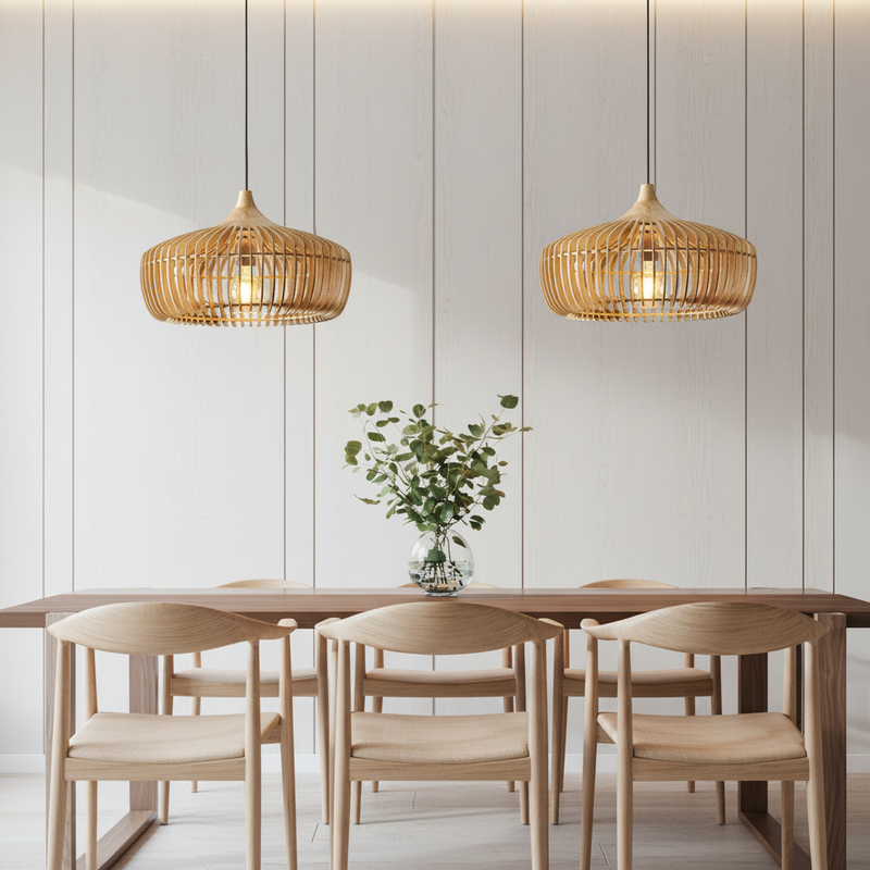 Muto Nordic | Pendant Light with Wooden Dome Design