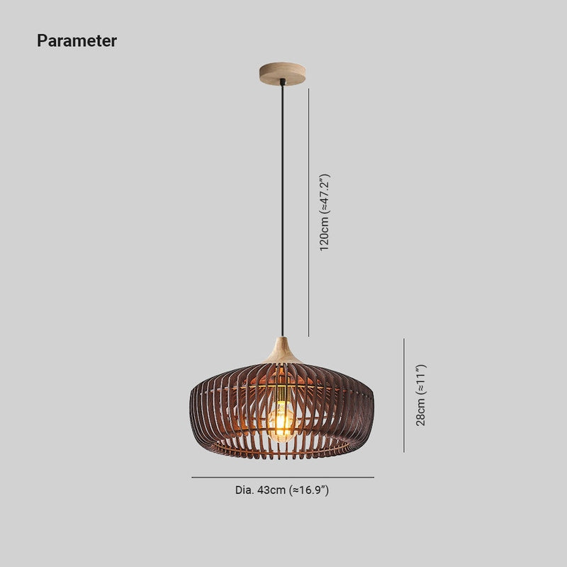 Muto Nordic | Pendant Light with Wooden Dome Design