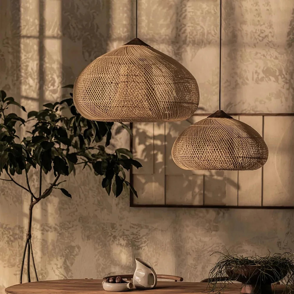 Natural Woven Rattan Pendant Light