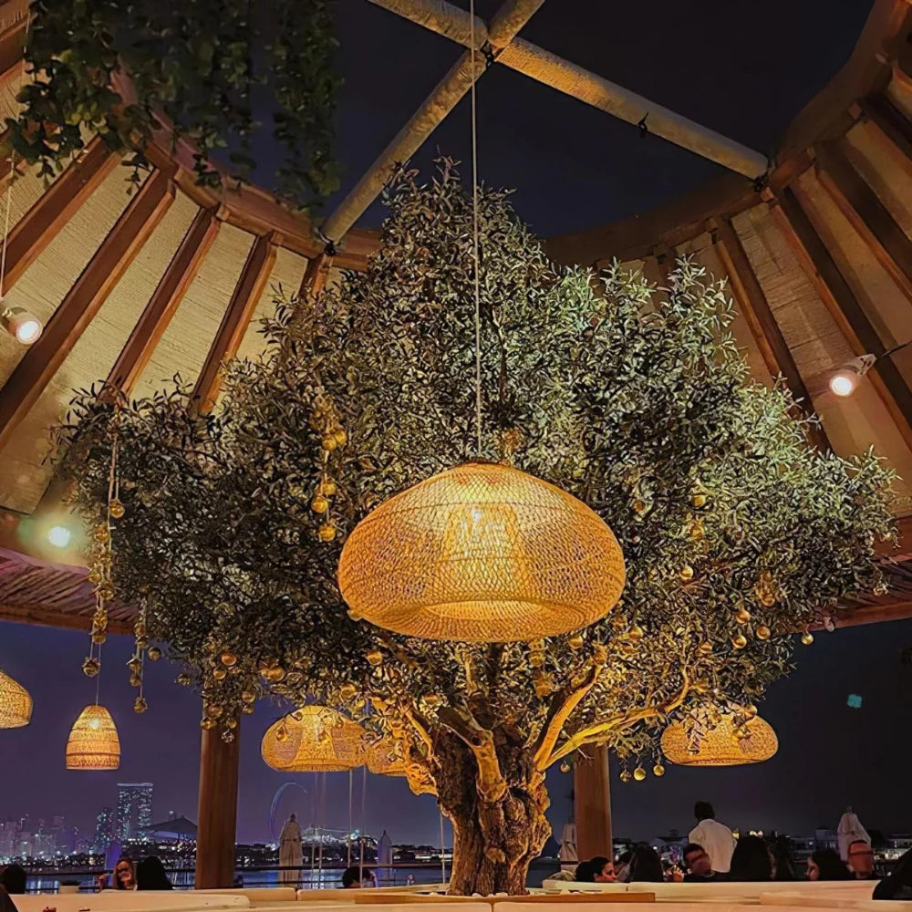Natural Woven Rattan Pendant Light