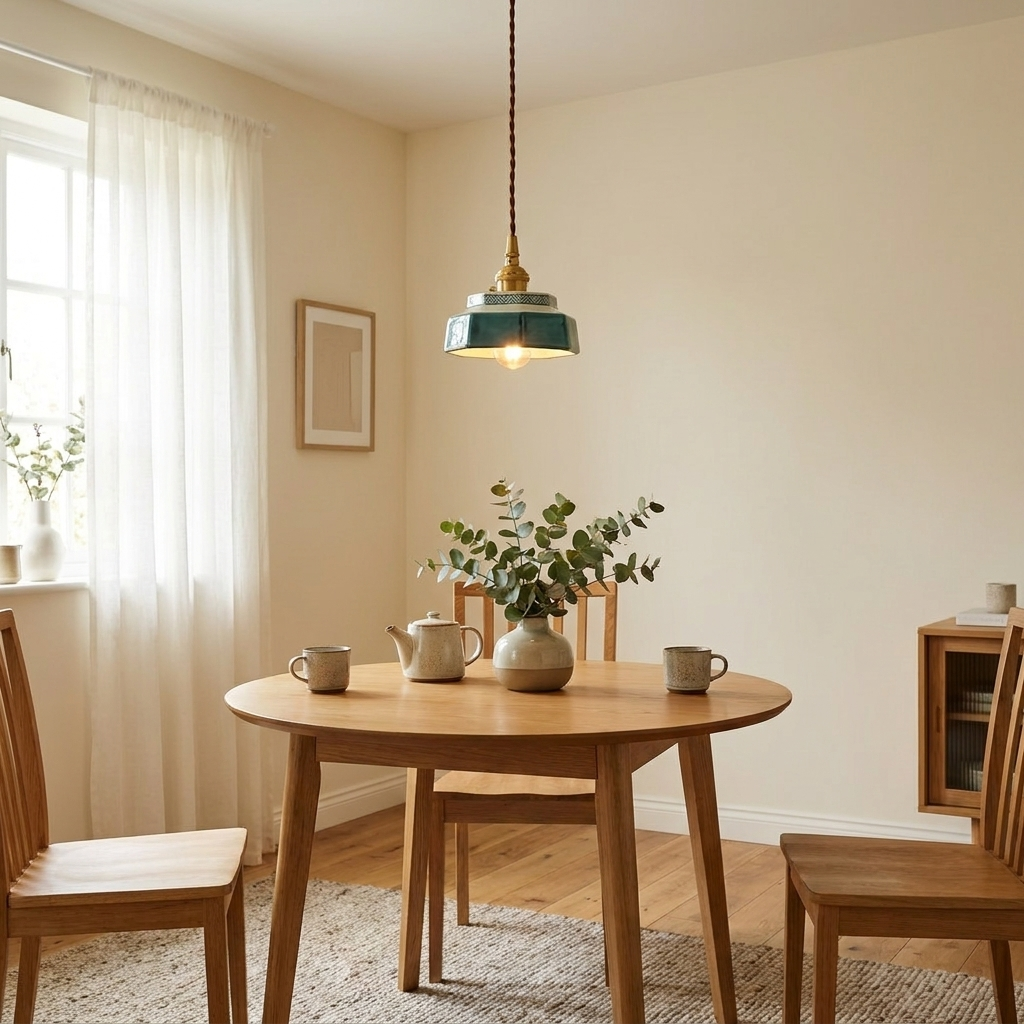 Octagonal Glazed Ceramic Pendant Light