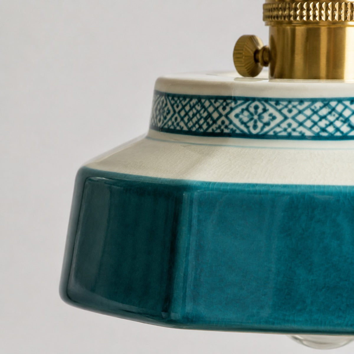 Octagonal Glazed Ceramic Pendant Light