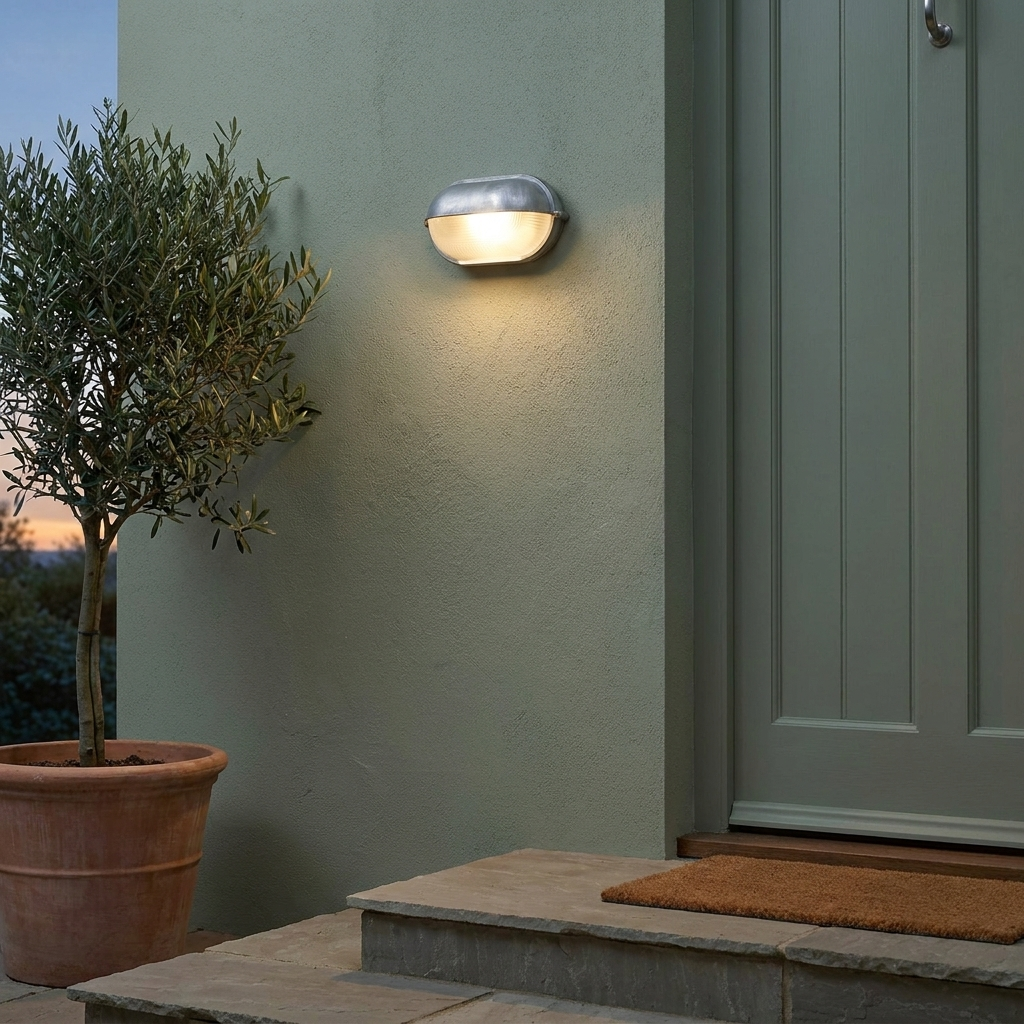 Oval Eyelid Bulkhead Outdoor Wall Light