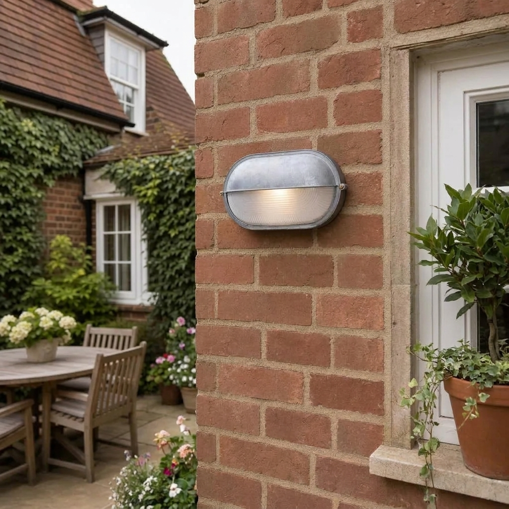 Oval Eyelid Bulkhead Outdoor Wall Light