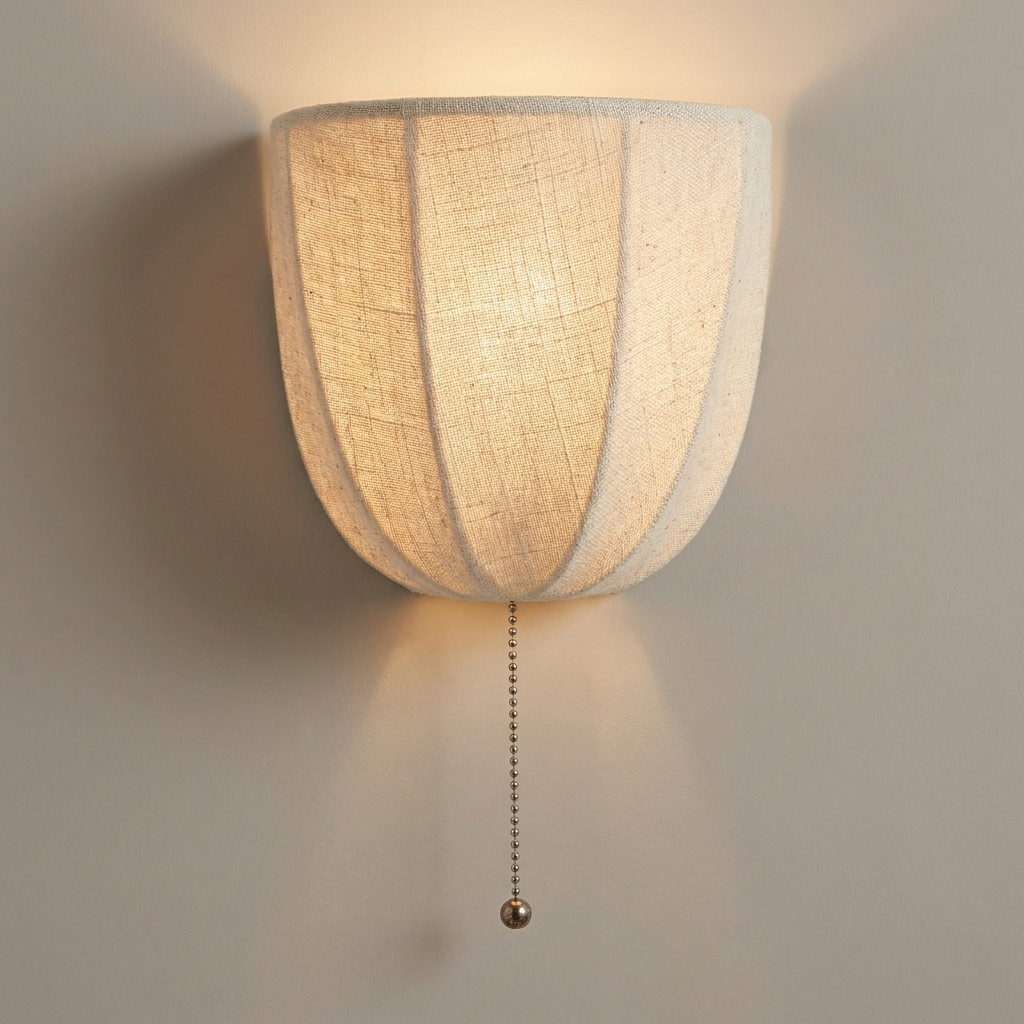 Panelled Linen Bowl Wall Sconce