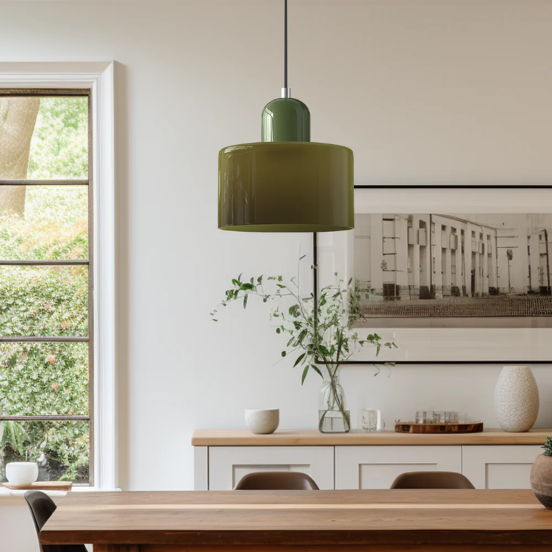 Retro Hanging Lamp | Adjustable Kitchen Pendant Light with Warm Glass Shade
