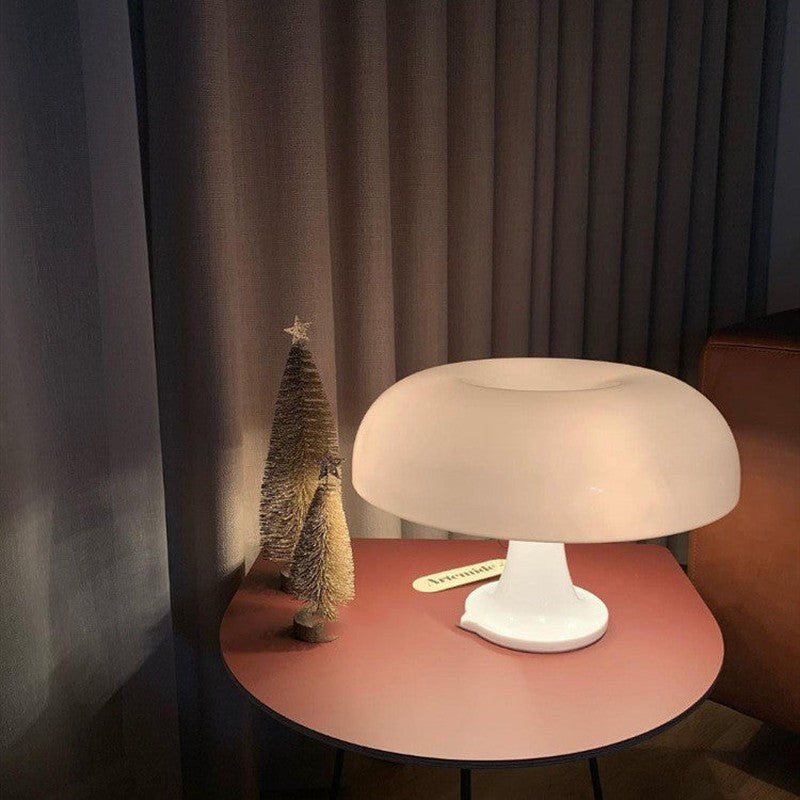 Scandinavian Mushroom Table Lamp with Opal Shade