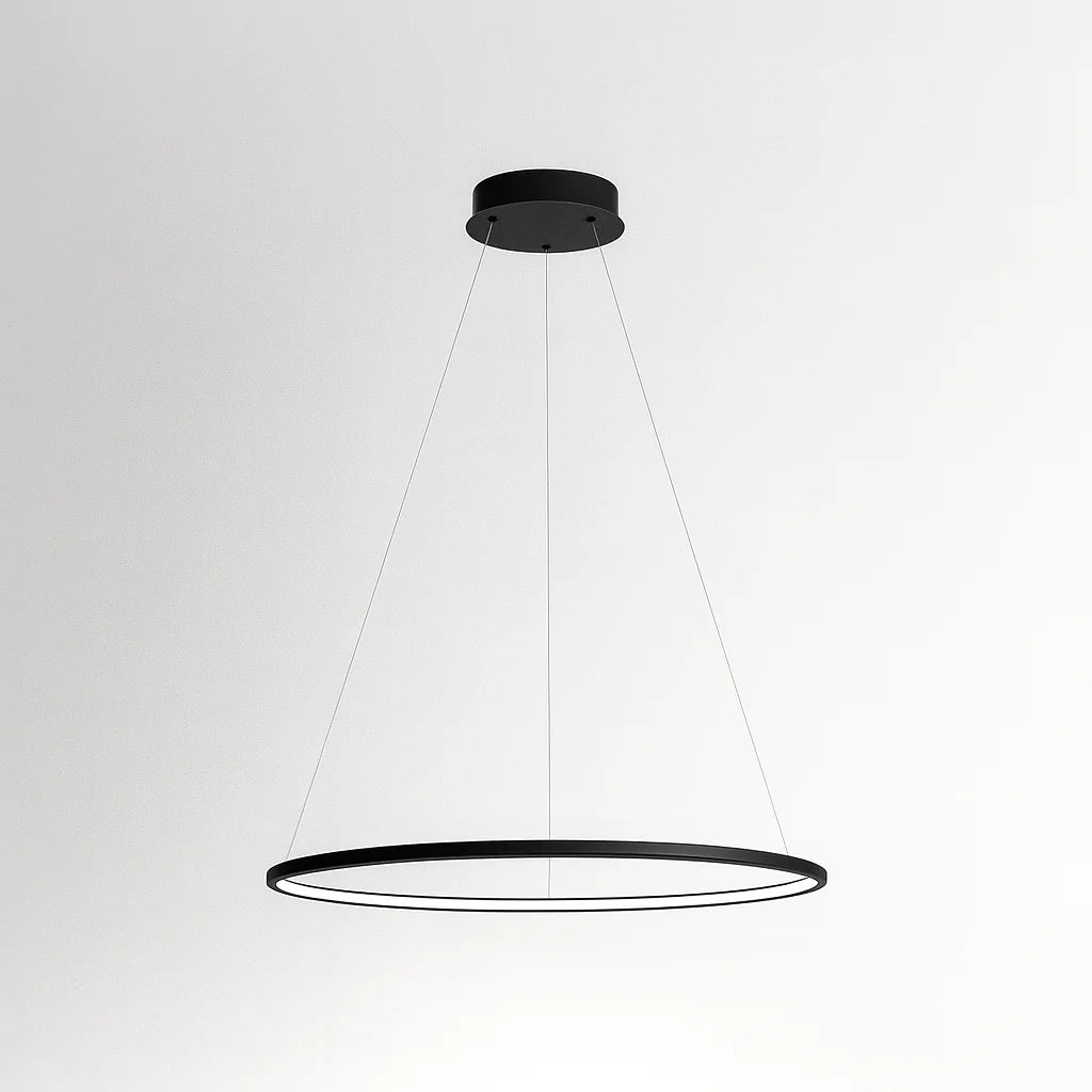Sleek Black LED Pendant Light with Adjustable Height